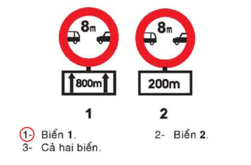 câu hỏi về biển báo A1