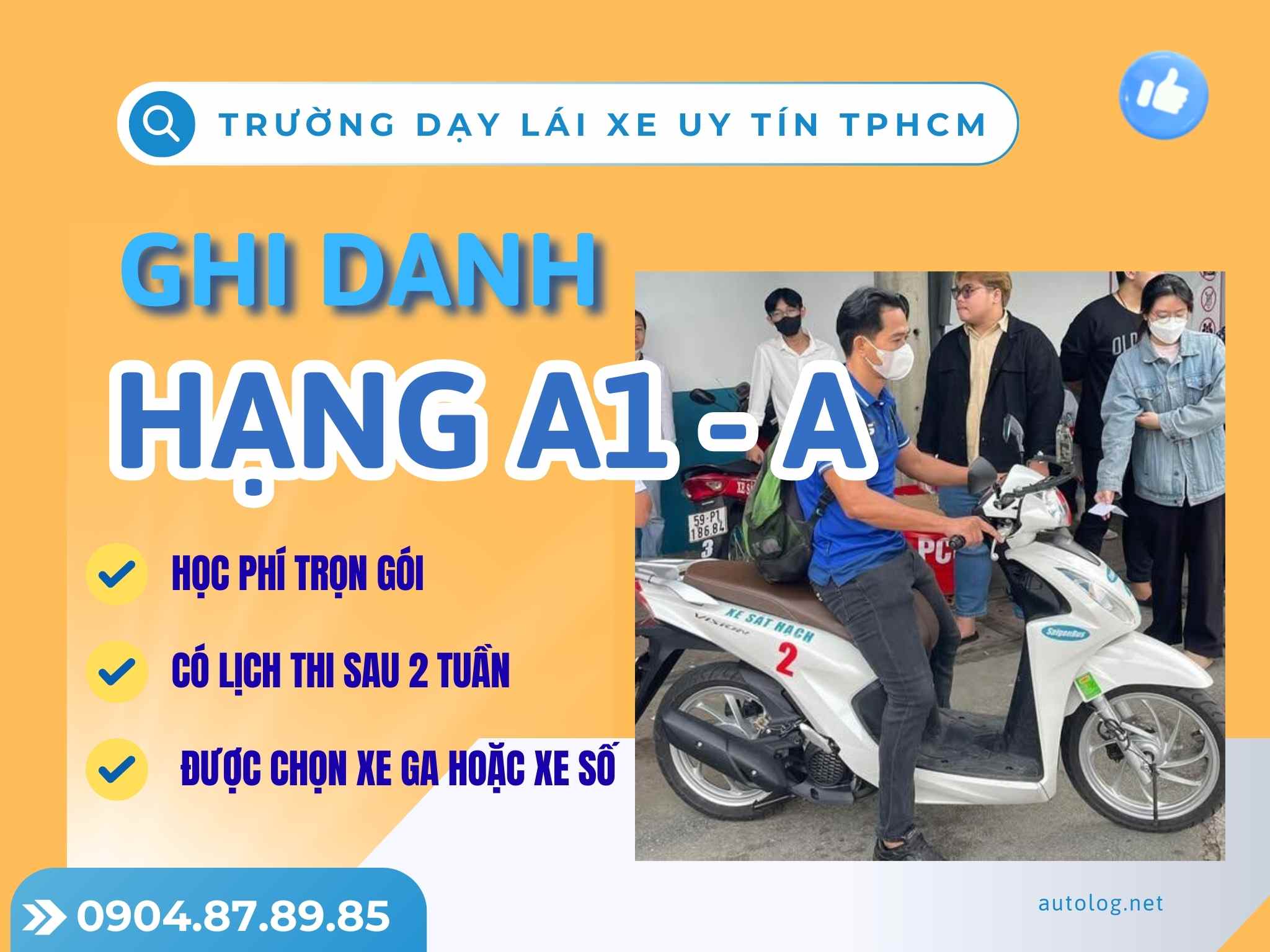 thi bằng lái xe a1 bằng xe tay ga